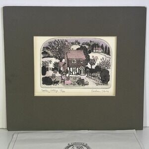 Graham Clarke Etching Valley Cottage Number 15/100 Signed COA Christie's 7" x 8"